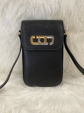 Marc Jacobs J Link Black Pebbled Leather Crossbody Phone Pouch unisex